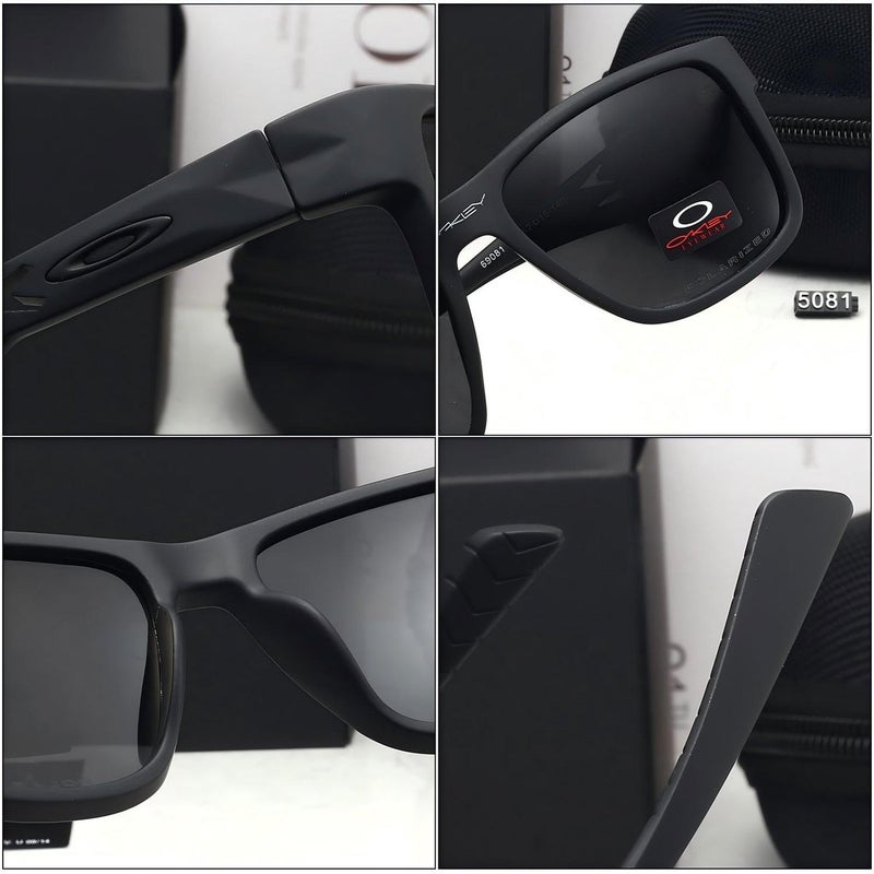 Oakley Matte Black Square Polarized Sunglasses UV400 Non-Slip for Men Driving Outdoor Sports - Image 4