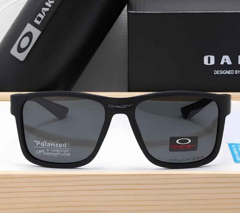 Oakley Matte Black Square Polarized Sunglasses UV400 Non-Slip for Men Driving Outdoor Sports - Image 3
