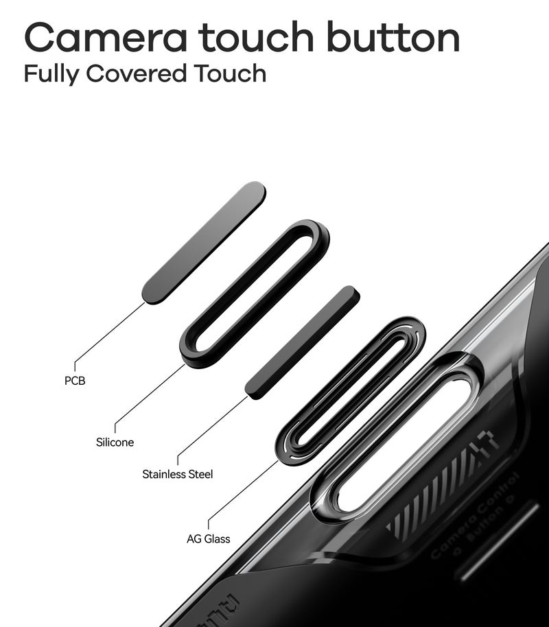 Aulumu A17 Shockproof iPhone 17 Pro Case | with Camera Control | CoolHyper | Aluminum Alloy Camera Frame | Multi-Layer Composite Protection - White - Image 4