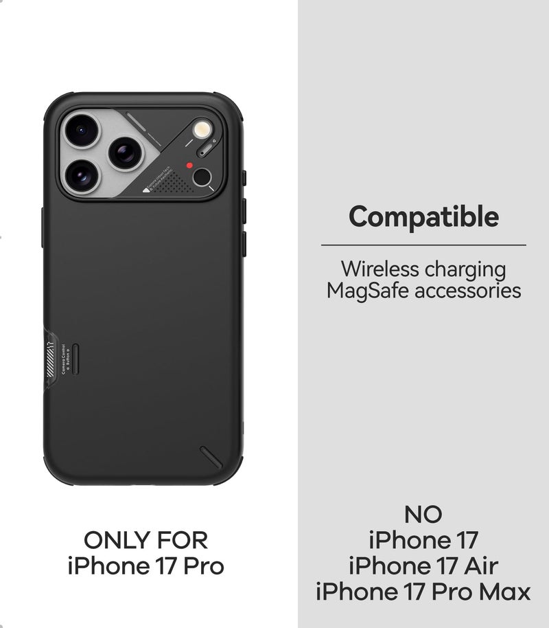 Aulumu A17 Shockproof iPhone 17 Pro Case | with Camera Control | CoolHyper | Aluminum Alloy Camera Frame | Multi-Layer Composite Protection - White - Image 2