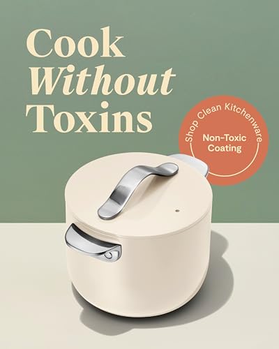 Caraway Petite Cooker 2 Qt Ceramic Coated Pot Free From Forever Chemicals Perfect for Rice Grains or Sauces White - Image 3