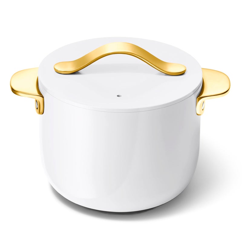 Caraway Petite Cooker 2 Qt Ceramic Coated Pot Free From Forever Chemicals Perfect for Rice Grains or Sauces White - Image 2