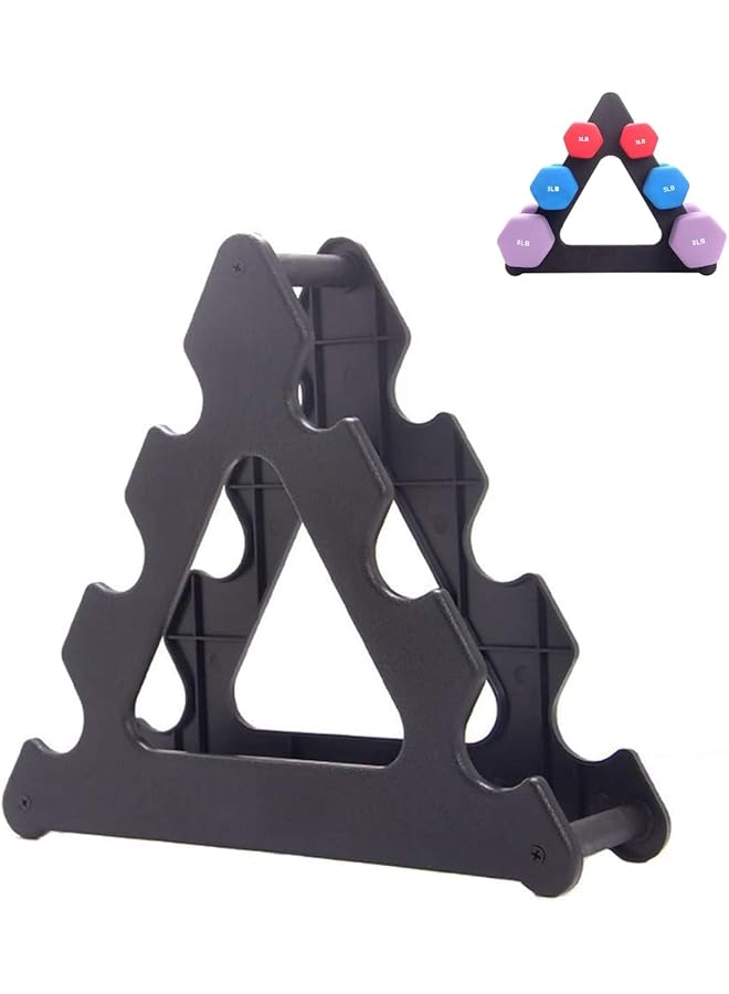 صورة العلامه حامل دمبل مدمج بثلاث طبقات، حامل أوزان دمبل للتمرين المنزلي، حامل أوزان للدمبل، تمارين الجيم، اللياقة البدنية في المكتب، أقصى حمولة 30 رطلاً (بدون دمبل) - Image 1