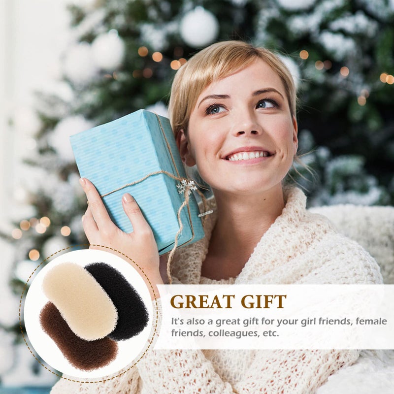 Beaupretty 3pcs Volume Bump Up Hair Sponge Inserts and Puff Cushion Clips - Hair Styling Tools for Women Girls - Image 2