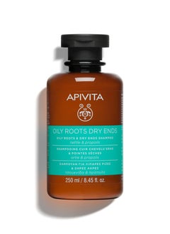 Apivita Apivita Oily Roots and Dry Ends Shampoo 8.45 Fl.oz. | Natural Honey & Panthenol Shampoo for Oiliness Balancing and Split-Ends Repairing | Leaves Hair Smooth, Lightweight and Full of Volume  - Image 1