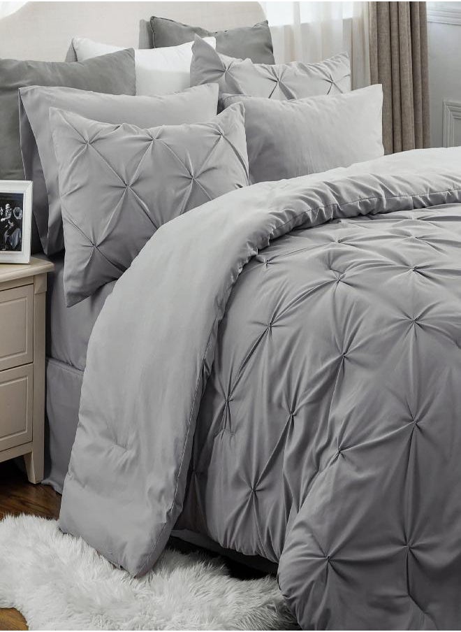 Bedsure Bedsure Full Size Comforter Sets - Bedding Sets Full 7 Pieces, Bed in a Bag Grey Bed Sets with Comforter, Sheets, Pillowcases & Shams, Adult & Kids Bedding  - Image 1
