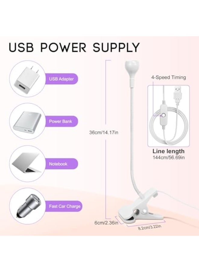 إتش بي إم واي مصباح LED للأظافر – ذو عنق مرن وقابل للحمل – مصباح تجفيف سريع لطلاء الجل للاستخدام المنزلي والمهني – 3 واط أبيض - Image 4