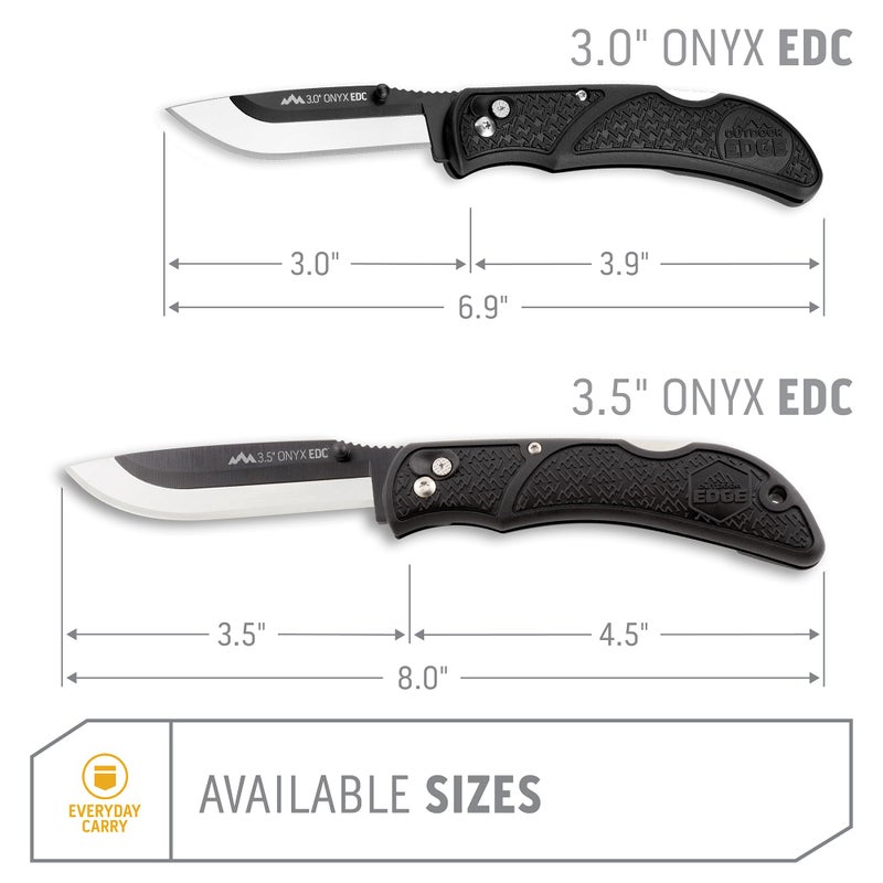 OUTDOOR EDGE أونيكس سكين جيب قابلة للطي 3.0" - نظام شفرة قابل للاستبدال مع مشبك جيب، أمان قفل خلفي و 3 شفرات - أداة مدمجة وحادة للغاية لمهام القطع الدقيقة اليومية. - Image 5