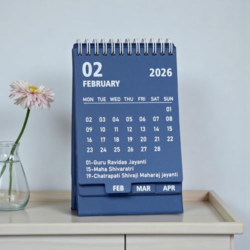 INNAXA 2026 Desk Calendar | Monthly calendar | Desk planner | Notes | (Navy Blue) - Image 3