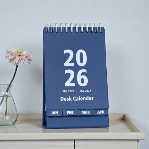 INNAXA 2026 Desk Calendar | Monthly calendar | Desk planner | Notes | (Navy Blue) - Image 1