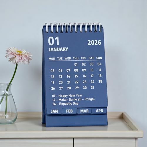 INNAXA 2026 Desk Calendar | Monthly calendar | Desk planner | Notes | (Navy Blue) - Image 2