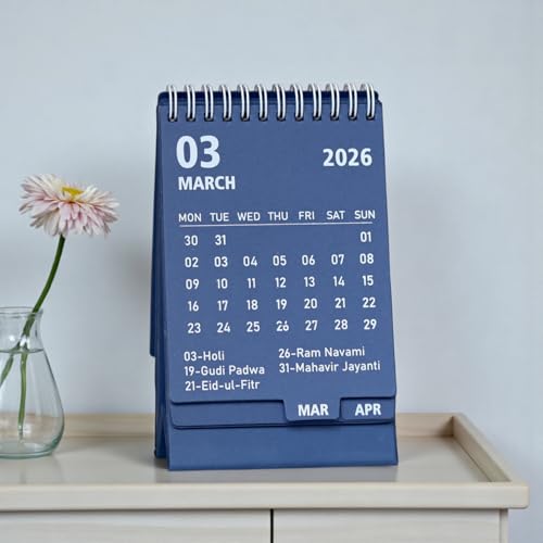 INNAXA 2026 Desk Calendar | Monthly calendar | Desk planner | Notes | (Navy Blue) - Image 4
