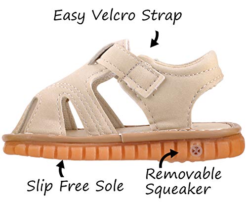 CINDEAR Baby Boys Girls Squeaky Sandals Summer Closed-Toe Anti-Slip Premium Rubber Sole Toddler First Walkers Shoes 1301-BG19 - Image 2