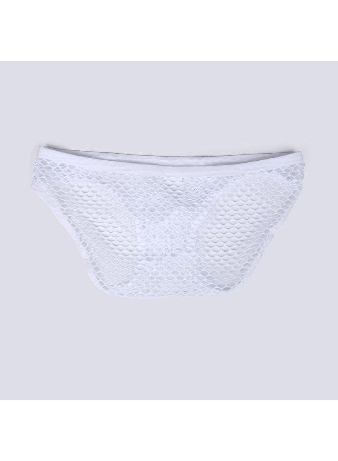 Men's Mesh Briefs, Low Rise Breathable Hollow Out Net Underpants for Daily Wear & Nightwear - Image 1