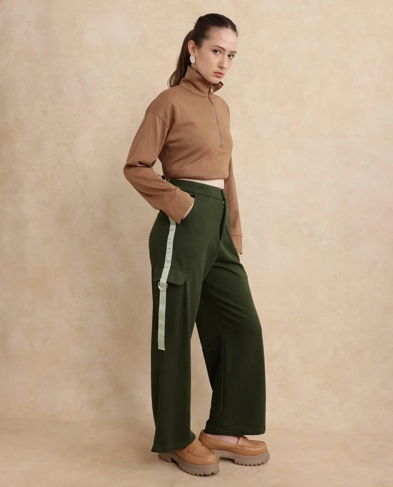 Rareism Women's Wide Fit Plain Track Pant