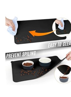 MahMir Medium Size Feeding Mat, For Cat and Dogs Silicone Bowl Mat, Feeding Mat, Waterproof Dog Cat Mat Pet Placemat Premium Silicone FDA Grade Non-stick Non Slip Anti Spill Easy Clean  ( Blue )  - Image 5