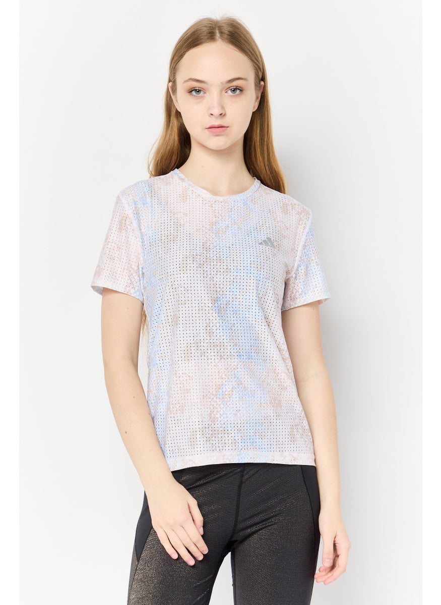Adidas - Women Slim Fit Short Sleeve Training T-Shirts, Light Peach - Image 1