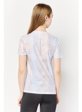 Adidas Women Slim Fit Short Sleeve Training T-Shirts, Light Peach  - Image 4