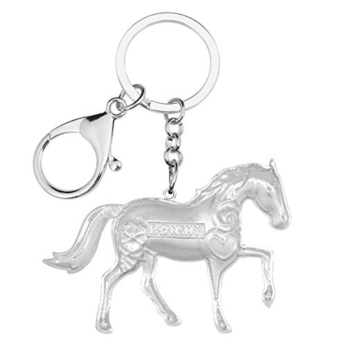 BONSNY Enamel Metal Horse Key chains For Women Girls Gifts Car Purse Animal Pendant Charms toy (Blue) - Image 5