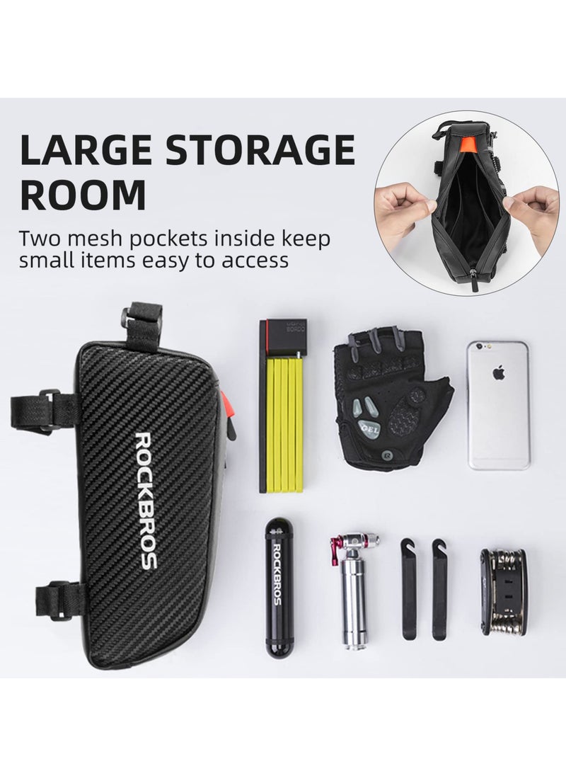 Rockbros Top Tube Bike Bag Bike Waterproof Bicycle Bag Front Frame Bag Top Tube Bag Bike Frame Pouch Compatible with iPhone Pro Max/XR/XS Max 7/8 Plus  - Image 3