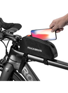 Rockbros Top Tube Bike Bag Bike Waterproof Bicycle Bag Front Frame Bag Top Tube Bag Bike Frame Pouch Compatible with iPhone Pro Max/XR/XS Max 7/8 Plus  - Image 1