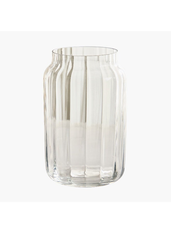 Home Box Atlanta Clear Optical Glass Vase - 14x22 cm - Image 5