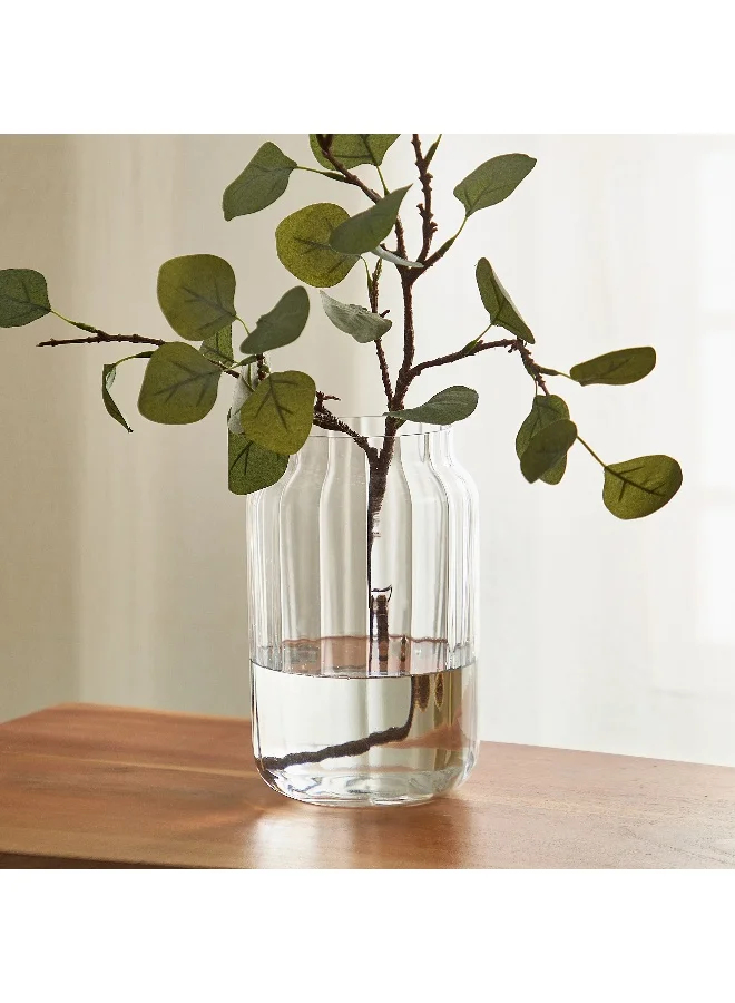 Home Box Atlanta Clear Optical Glass Vase - 14x22 cm