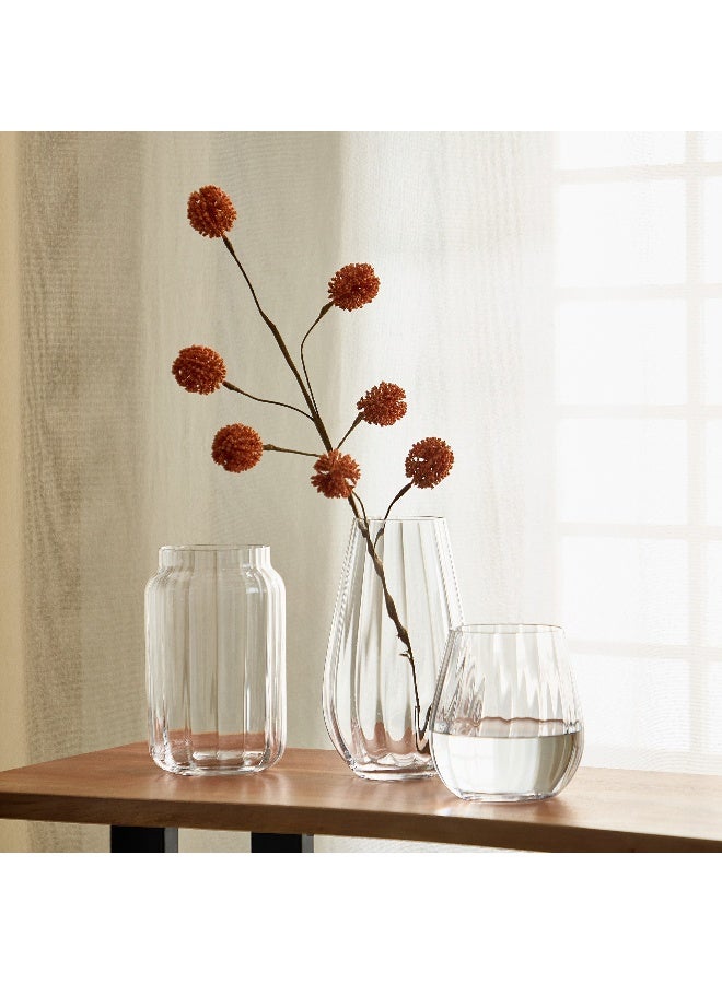 Home Box Atlanta Clear Optical Glass Vase - 14x22 cm - Image 4