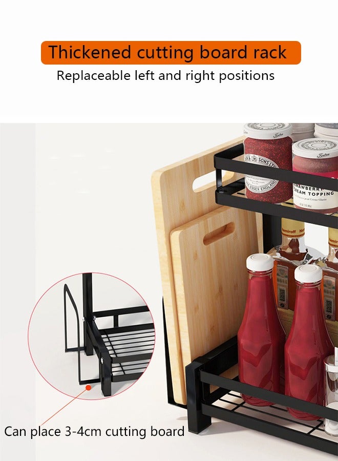 Yolu 2 Tier Kitchen Stainless Steel Spice Rack Kitchen Countertop Storage Shelf  - Image 3