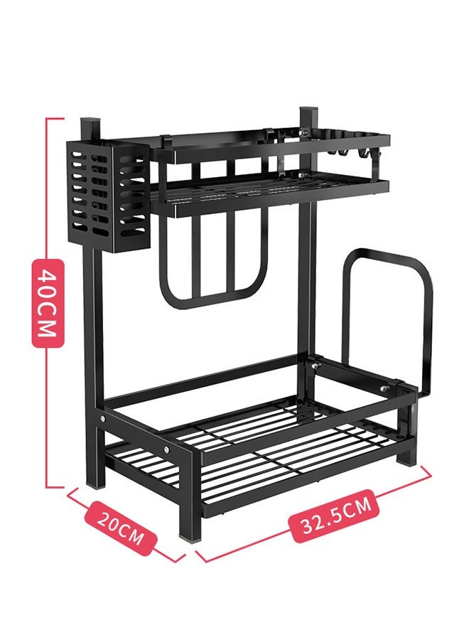 Yolu 2 Tier Kitchen Stainless Steel Spice Rack Kitchen Countertop Storage Shelf  - Image 4