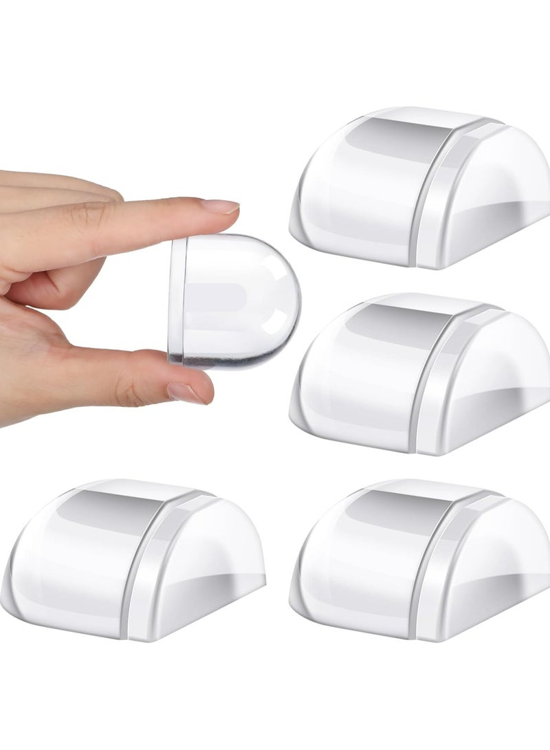 Oasisgalore Self-Adhesive Door Stopper - 4 Pack Clear Wall Protection Bumper for Home and Office, Shock Absorbent Floor Stop to Prevent Door Damage and Protect Walls - Image 2