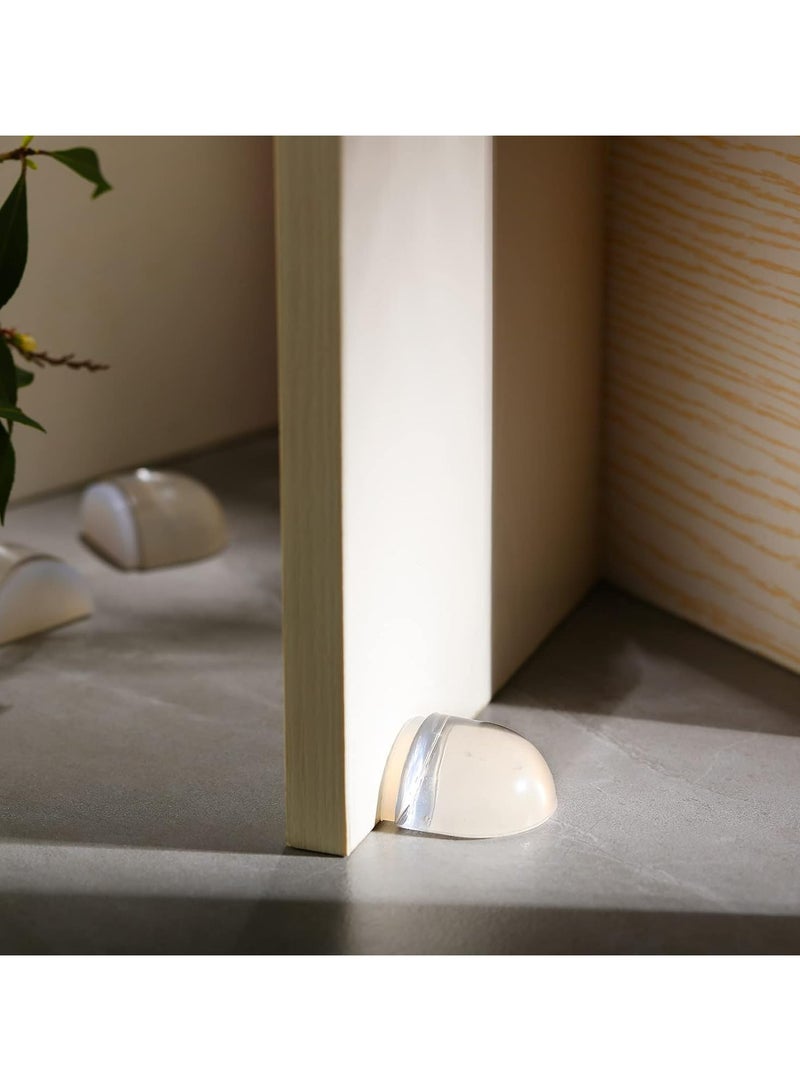 Oasisgalore Self-Adhesive Door Stopper - 4 Pack Clear Wall Protection Bumper for Home and Office, Shock Absorbent Floor Stop to Prevent Door Damage and Protect Walls - Image 1