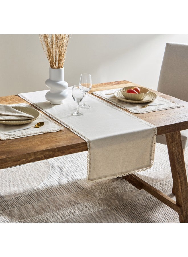 Home Box Naturio Lace Table Runner 120 x 40 cm  - Image 1