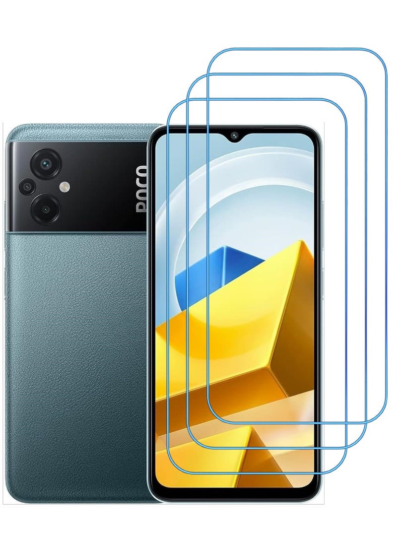 ACLIX 3 Pieces Antistatic ESD Dustproof Premium Quality High Definition Clear Tempered Glass Screen Protector Designed For Xiaomi Poco M5 - Image 1