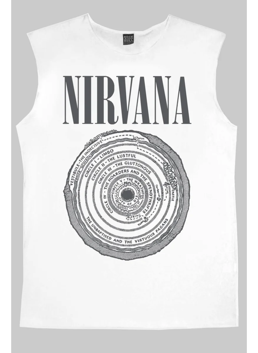 Rock&Roll Circle Circle Nirvana White Men's Cut Sleeve / Sleeveless T-Shirt