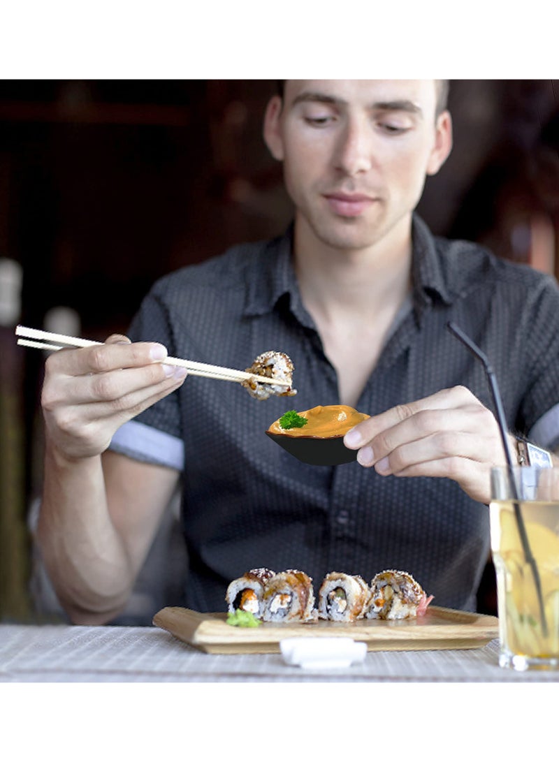 Zikra 4 Pack Assorted Color Charcuterie Bowls, Cute Leaf Shape ceramic bowl, Sushi Plates and Soy Sauce Bowls, Plates Serving Dishes Condiment Dish for Sushi Appetizer, Oil, Vinegar, Ketchup - Image 4