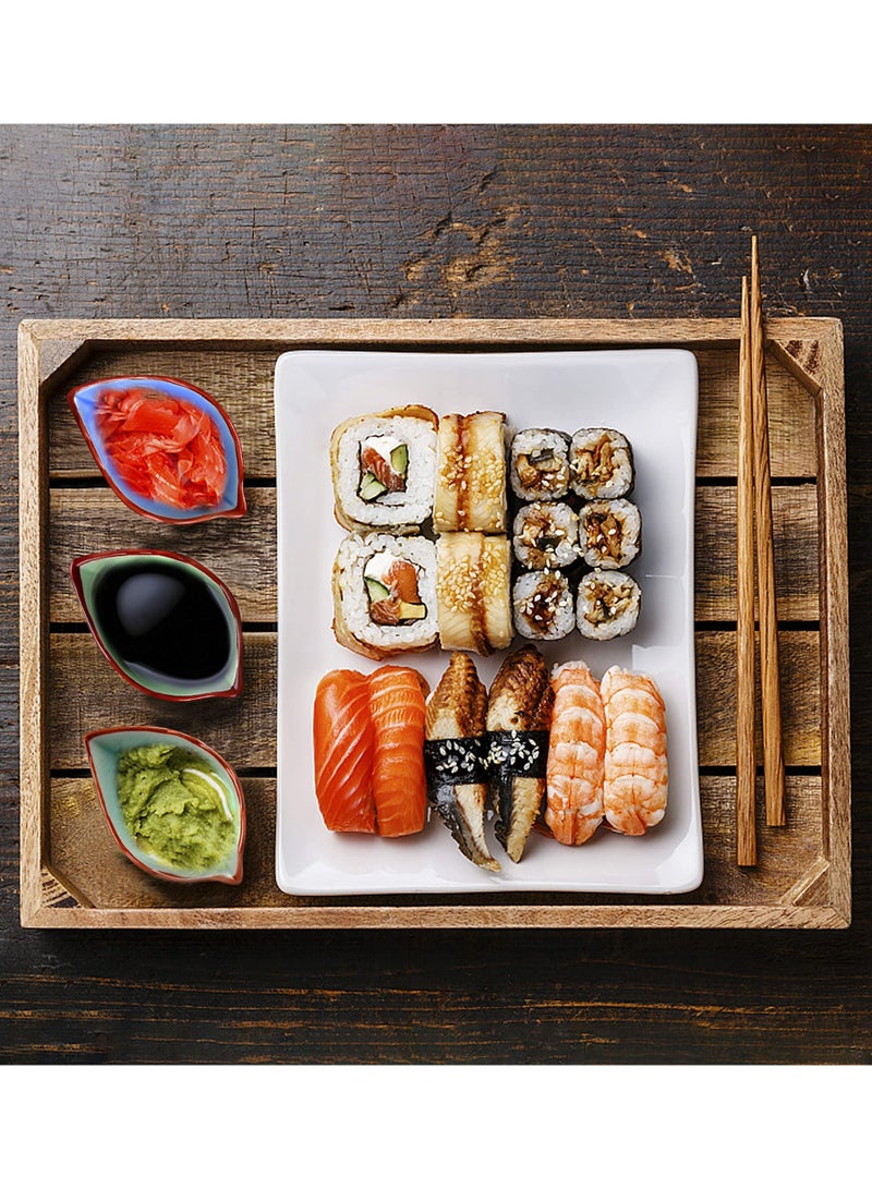 Zikra 4 Pack Assorted Color Charcuterie Bowls, Cute Leaf Shape ceramic bowl, Sushi Plates and Soy Sauce Bowls, Plates Serving Dishes Condiment Dish for Sushi Appetizer, Oil, Vinegar, Ketchup - Image 5