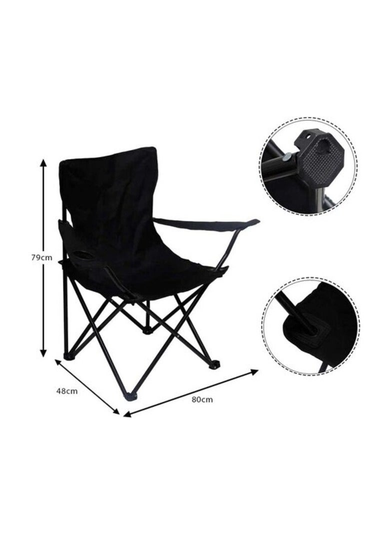 PROMASS Foldable Beach And Garden Chair, Black - Image 3