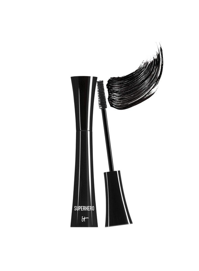 IT Cosmetics Superhero Mascara - Super Elastic Stretch Black Mascara for Volume & Length - Volumizing Mascara with Collagen, Biotin & Peptides - Suitable Makeup Mascara for Sensitive Eyes - Image 1