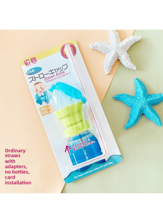 2023 Style Bottle Cap Converter Leak-proof Children's Drink Straw Cap Baby Anti-choking Sippy Cup-Color:Japanese Color Straw Cover-Green-Specifications:1 - Image 1