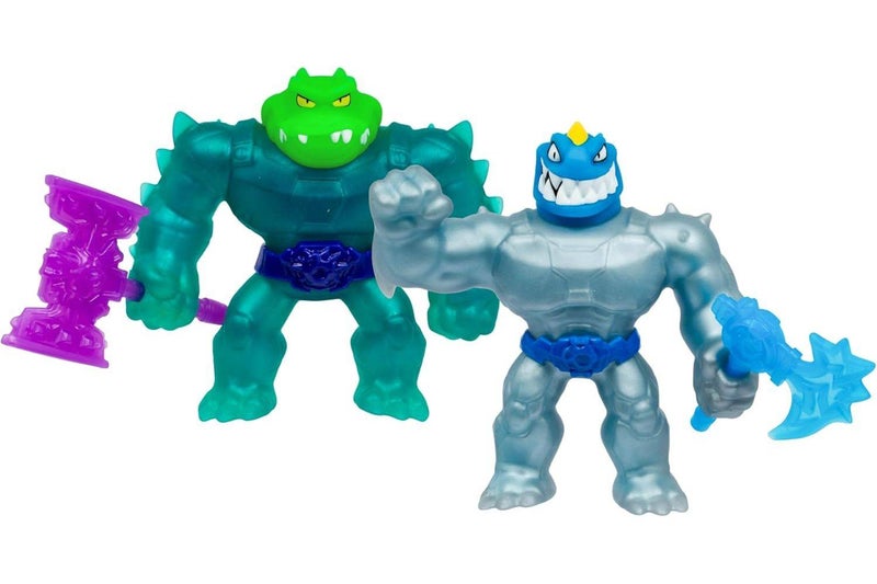 GOO JIT ZU Heroes of Goo Jit Zu Meteor Madness Series 14 Crunchy Tyro vs Stretchy Battle Rock Jaw Versus Pack (Pack of 2) - Image 2