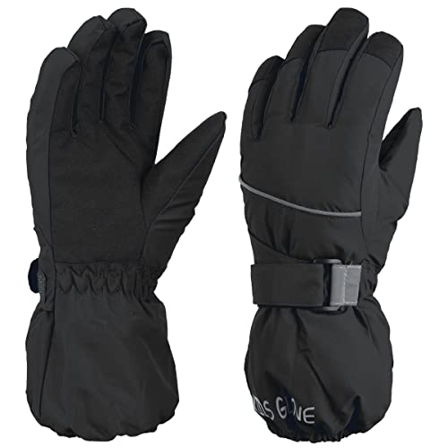 TRIWONDER Kids Winter Ski Snow Gloves Children Snowboard Gloves Cold Weather Waterproof for Boys Girls Toddler (Black, L (11-14 Years Old)) - Image 1