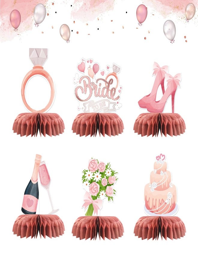 إنورو قطع مركزية على شكل قرص العسل لطاولة العروس، ملصقات زفاف، زينة طاولة حفل الزفاف، لافتة طاولة حفل الزفاف، ملصق طاولة العروس، ديكورات حفل الخطوبة والزفاف، 6 قطع - Image 1