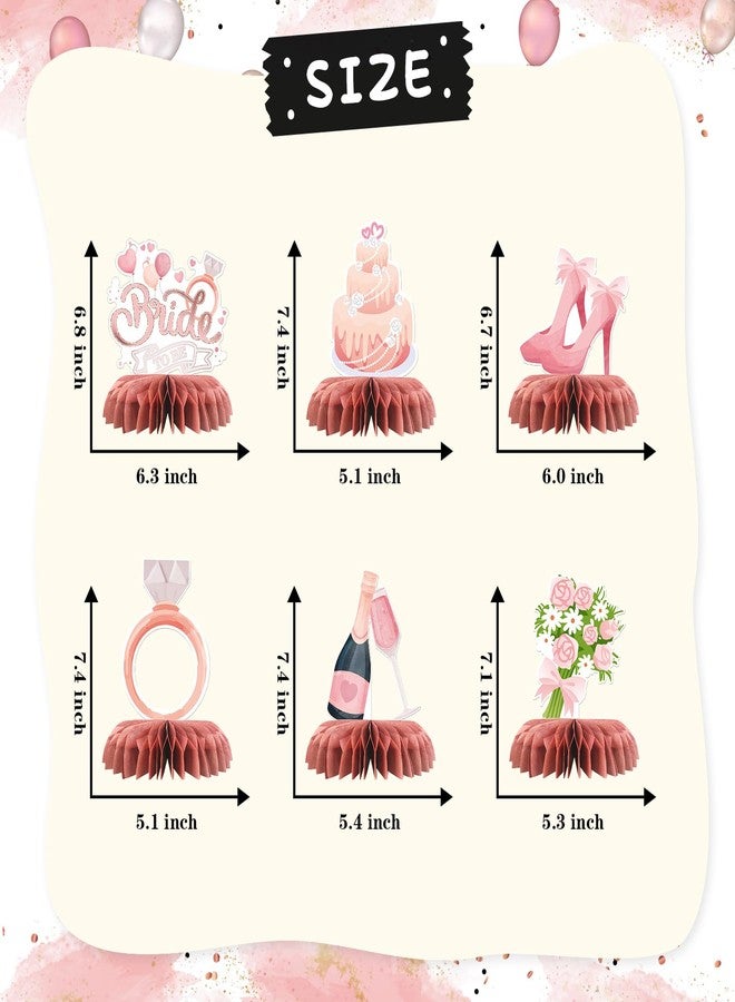 إنورو قطع مركزية على شكل قرص العسل لطاولة العروس، ملصقات زفاف، زينة طاولة حفل الزفاف، لافتة طاولة حفل الزفاف، ملصق طاولة العروس، ديكورات حفل الخطوبة والزفاف، 6 قطع - Image 2