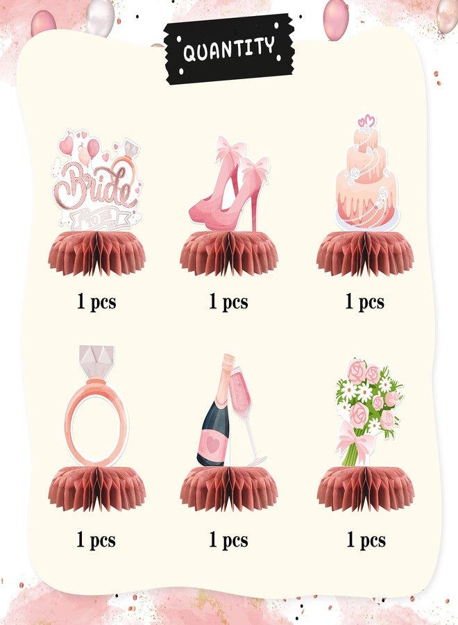 إنورو قطع مركزية على شكل قرص العسل لطاولة العروس، ملصقات زفاف، زينة طاولة حفل الزفاف، لافتة طاولة حفل الزفاف، ملصق طاولة العروس، ديكورات حفل الخطوبة والزفاف، 6 قطع - Image 3