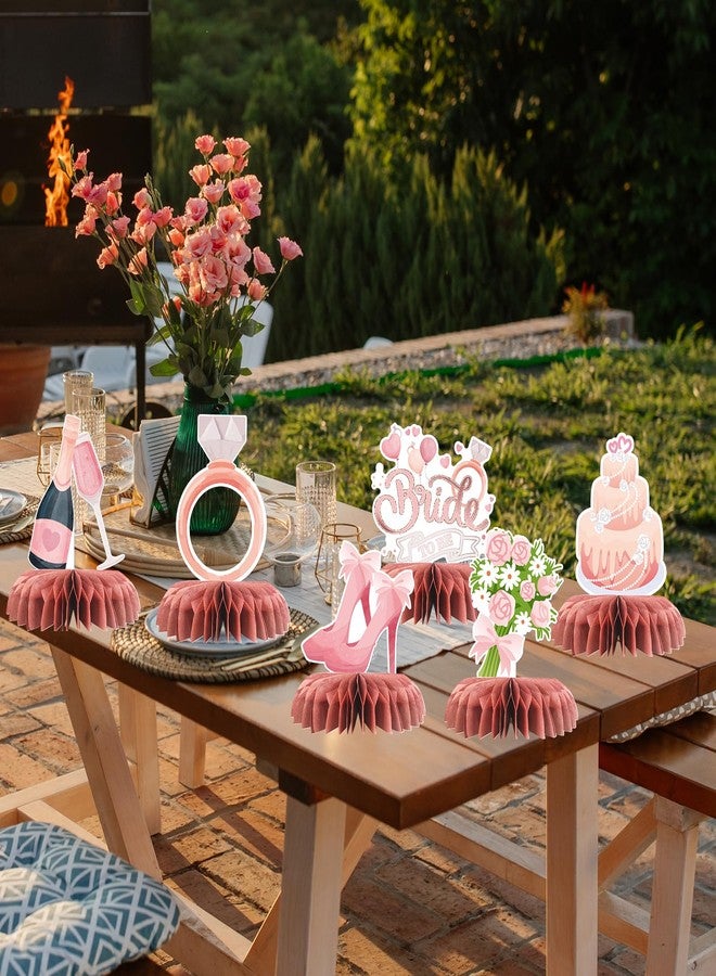 إنورو قطع مركزية على شكل قرص العسل لطاولة العروس، ملصقات زفاف، زينة طاولة حفل الزفاف، لافتة طاولة حفل الزفاف، ملصق طاولة العروس، ديكورات حفل الخطوبة والزفاف، 6 قطع - Image 5