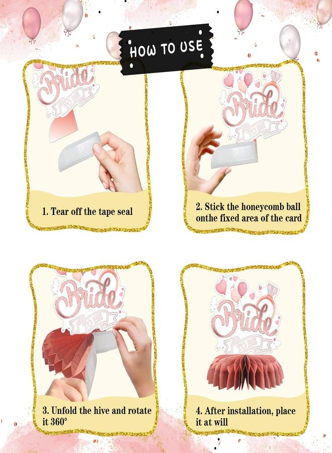 إنورو قطع مركزية على شكل قرص العسل لطاولة العروس، ملصقات زفاف، زينة طاولة حفل الزفاف، لافتة طاولة حفل الزفاف، ملصق طاولة العروس، ديكورات حفل الخطوبة والزفاف، 6 قطع - Image 4