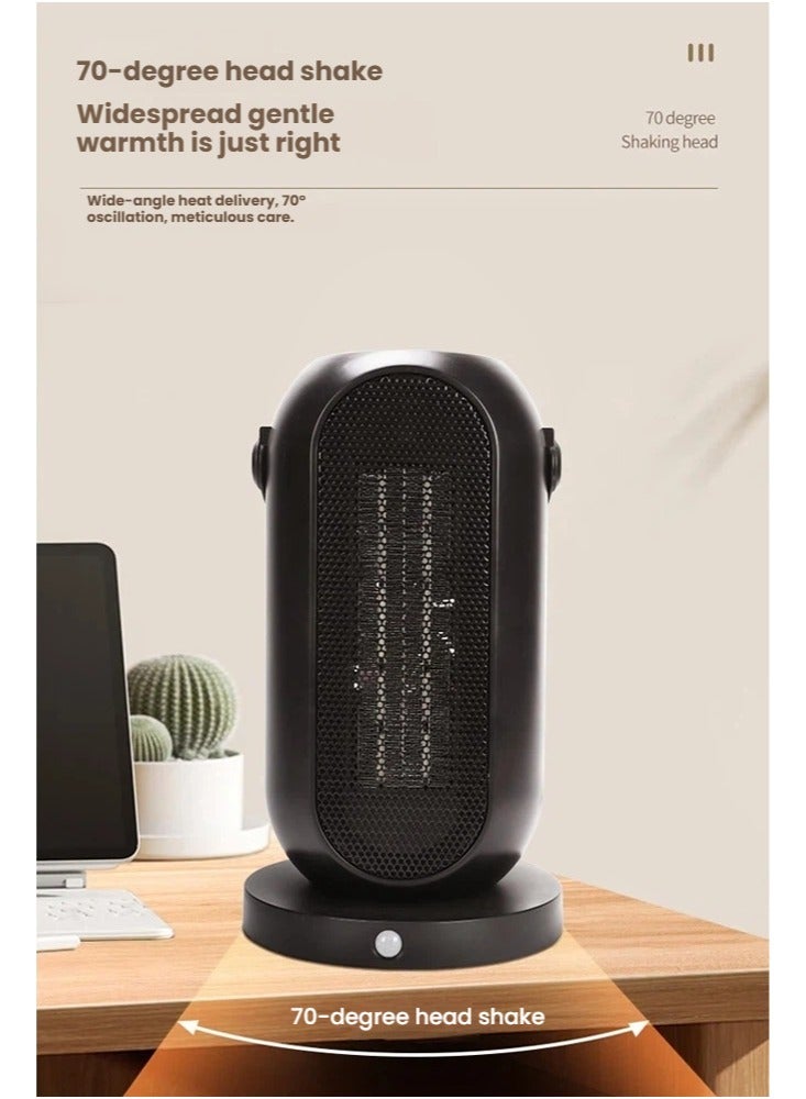 عام **مدفأة مكتبية بسلك طاقة بريطاني - 3 سرعات، درجة حرارة قابلة للتعديل، مدفأة متأرجحة مع حماية من السخونة الزائدة والانقلاب، للاستخدام في المنزل والمكتب** - Image 2