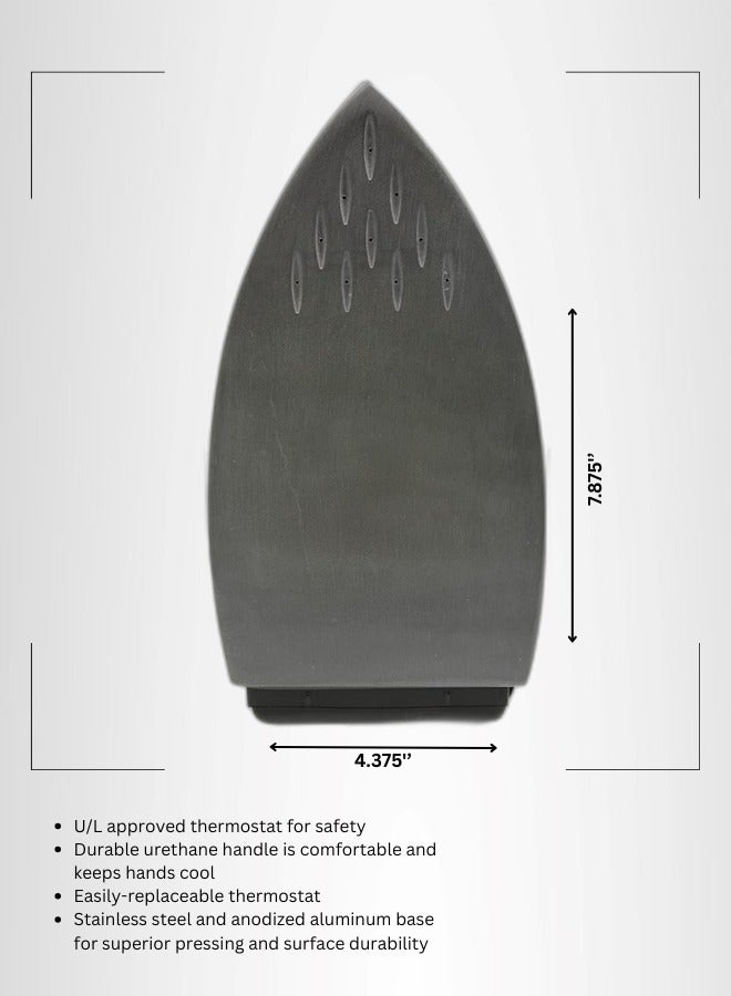 Silver Star EZ-90A Steam Iron –  Gravity Fed Hanging Bottle Clothes Iron with Non-Stick Laminate Sole Plate, Demineralizer Cartridge, Silicon Iron Rest & Hardware - Image 2