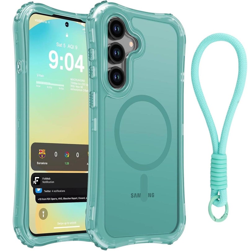 MagSafe Samsung Galaxy S26 Plus Acrylic Case Protective for Samsung S26 Ultra Samsung S26 and Lanyard in Greenish White Jade - Image 1